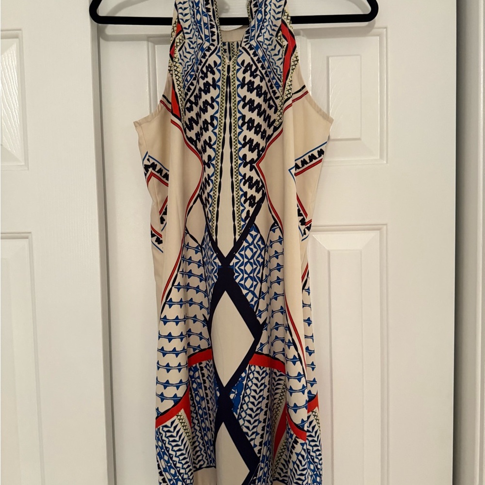VENUS Blue and Cream High Low Sundress